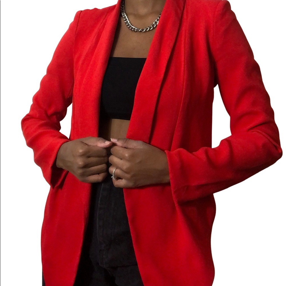 Red Asymmetric Blazer